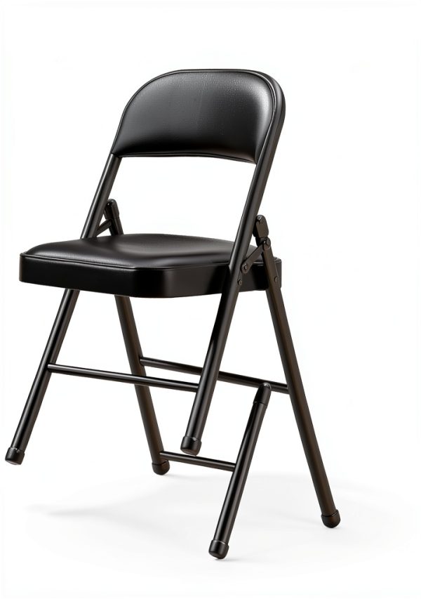 KAOCHA Black Pu Leather Folding Chair Office Furniture-2