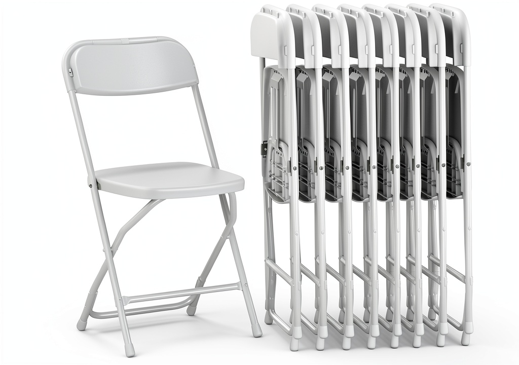 Our Modern Space folding chair set up at an outdoor event