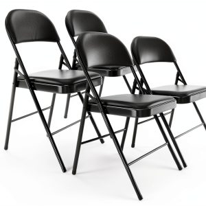 Amazon Basics Folding Chairs Black 4-Pack-0