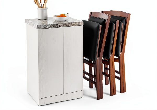 Giantex Folding Dining Chair Walnut Vintage Design-4