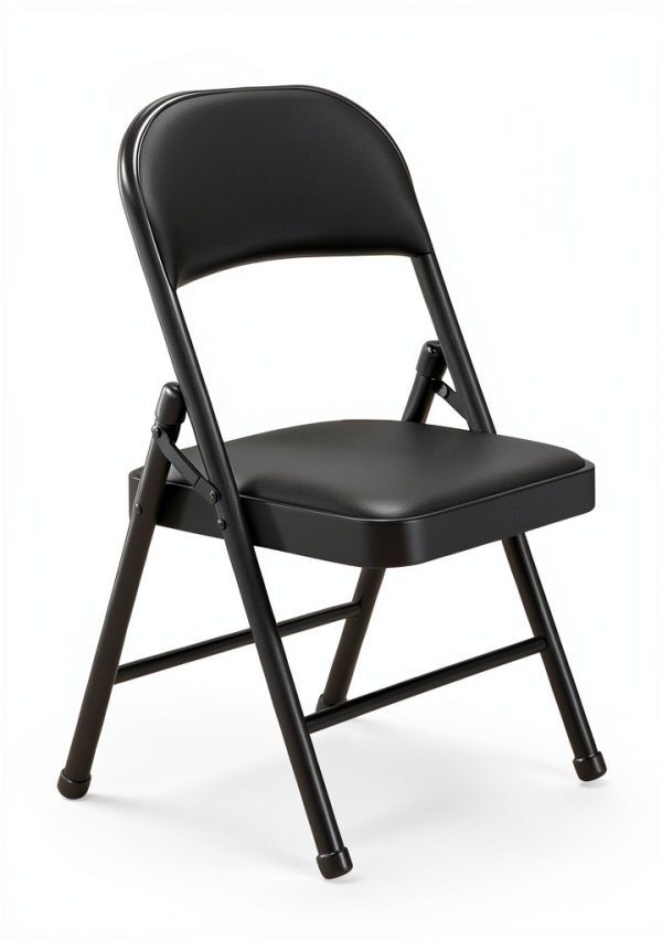 KAOCHA Black Pu Leather Folding Chair Office Furniture-1