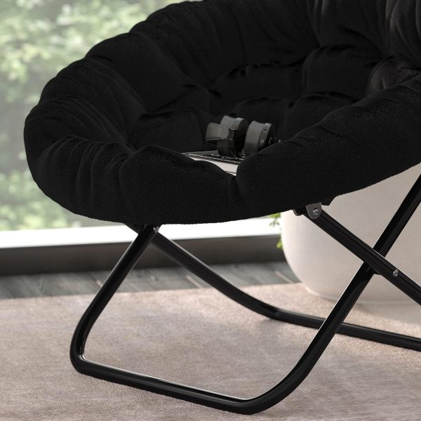 Emma Oliver Black Folding Chair Contemporary Style-5