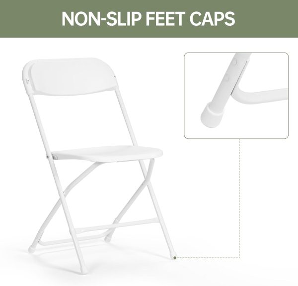Winlice Folding Chair White Plastic-5