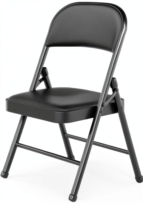 KAOCHA Black Pu Leather Folding Chair Office Furniture-0