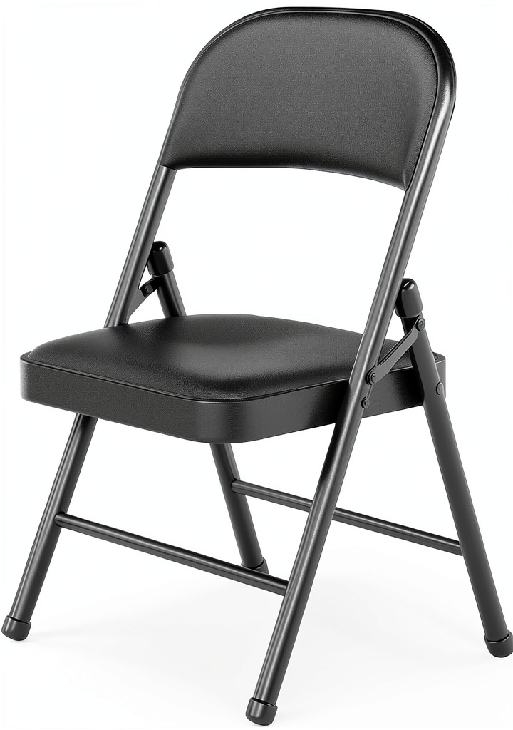 Installing KAOCHA Black PU Leather Folding Chair Office Furniture on a wooden desk