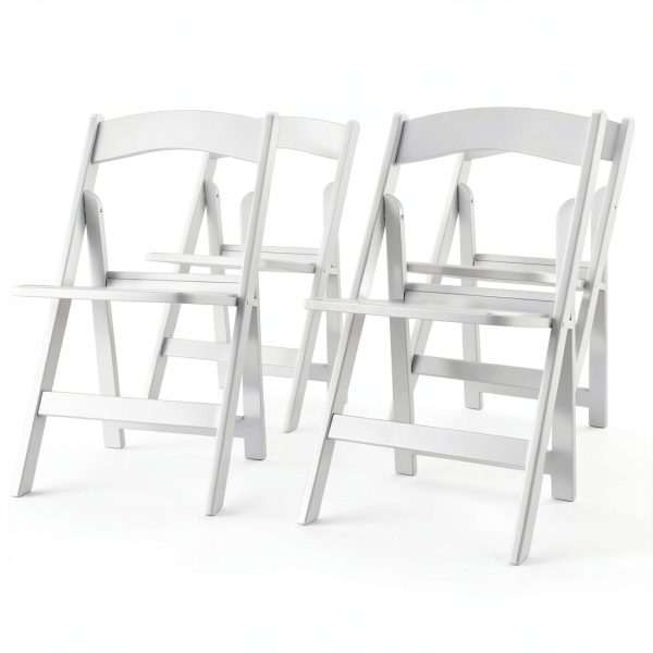 Flash Furniture White Resin Folding Chairs-1