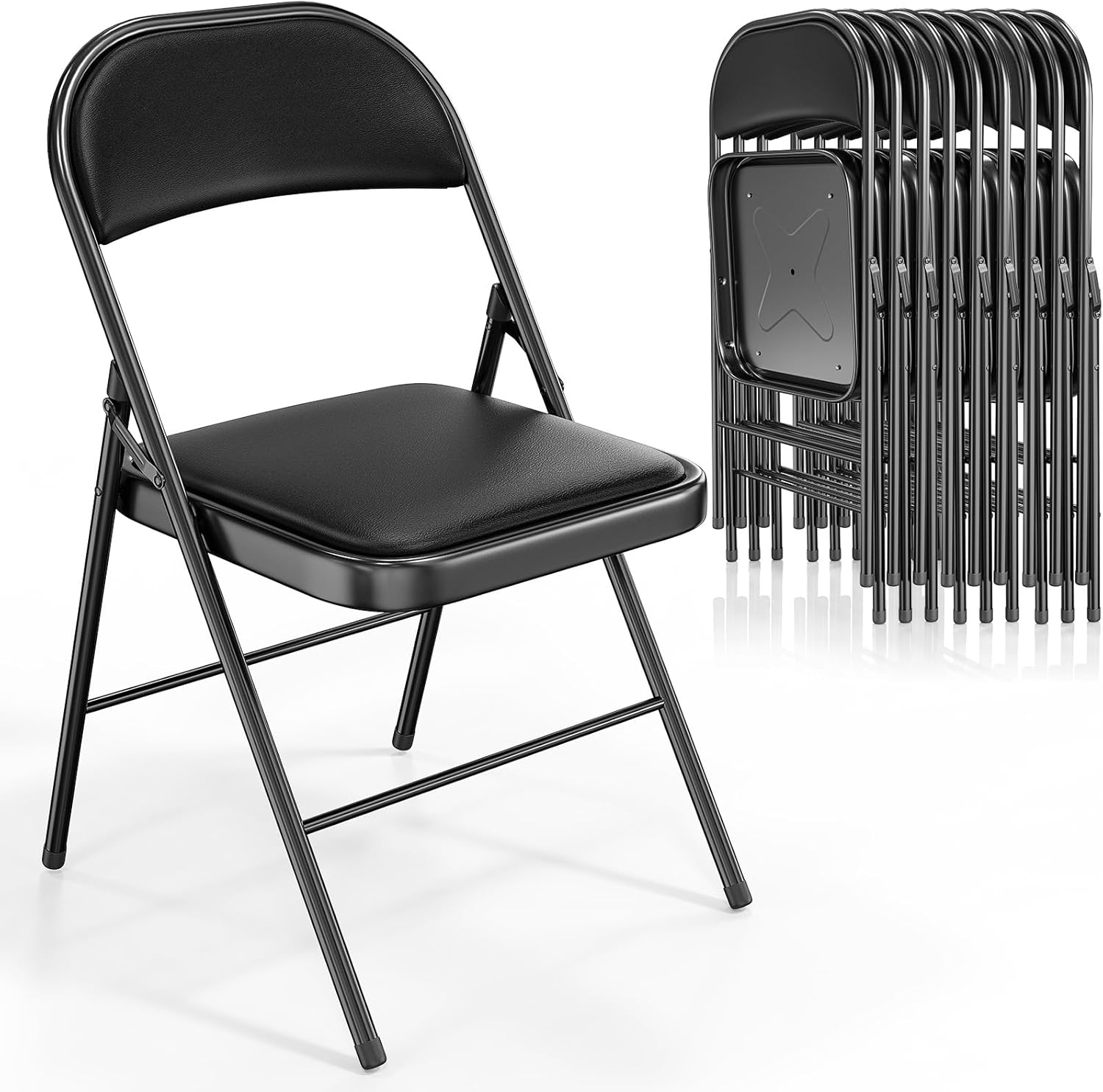 Installing VINGLI Folding Chairs Classic Design at a backyard event
