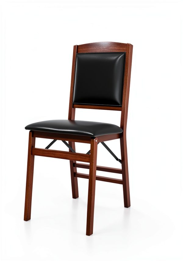 Giantex Folding Dining Chair Walnut Vintage Design-2