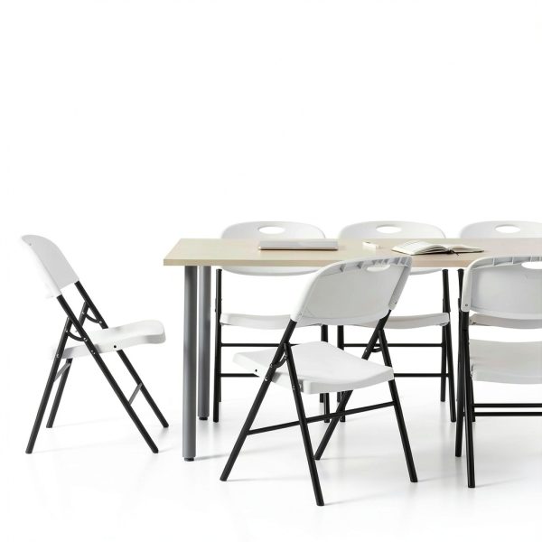 Amazon Basics White Folding Chair 6 Pack-1