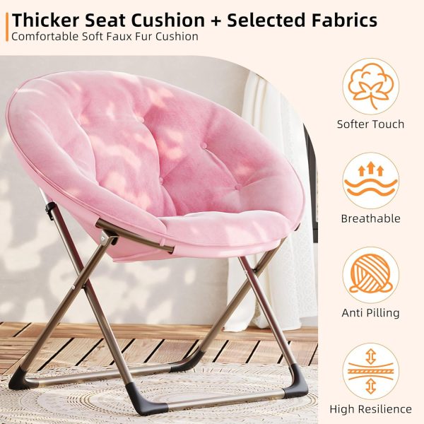 IDEALHOUSE Pink With Gold Legs Foldable Chair-2