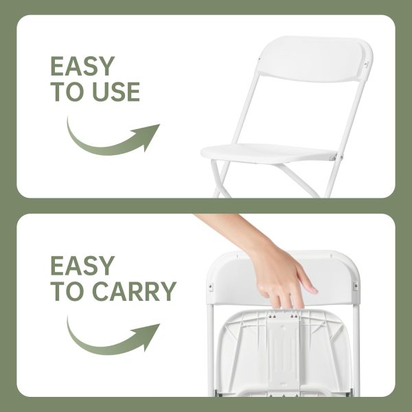 Winlice Folding Chair White Plastic-7