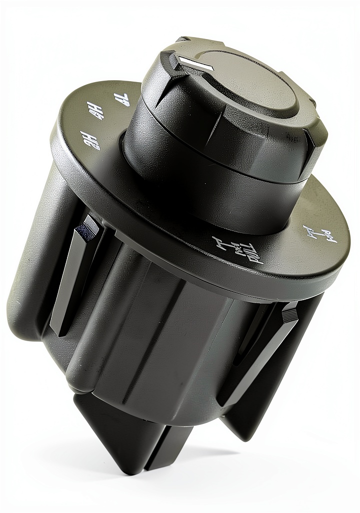 Driver operating the NOTISH 4WD switch on a rugged trail