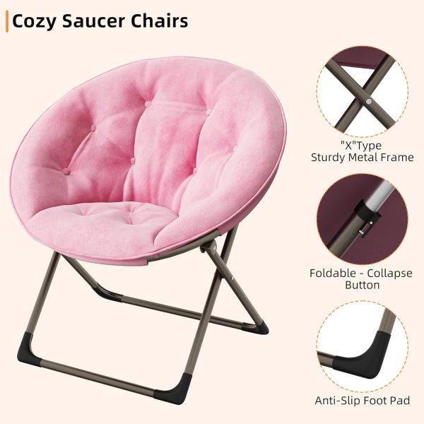 IDEALHOUSE Pink With Gold Legs Foldable Chair-4