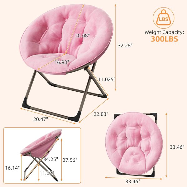 IDEALHOUSE Pink With Gold Legs Foldable Chair-1