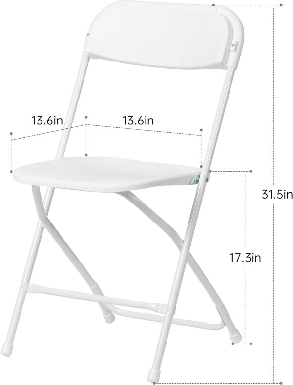 Winlice Folding Chair White Plastic-2