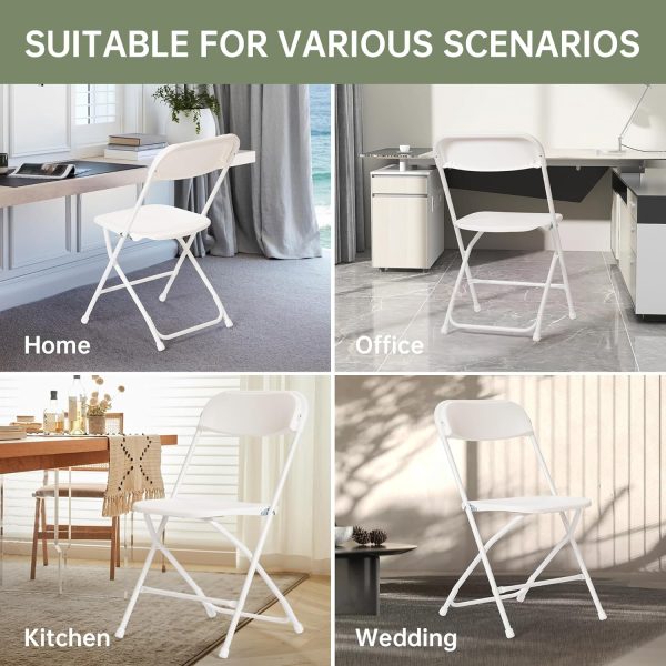 Winlice Folding Chair White Plastic-4
