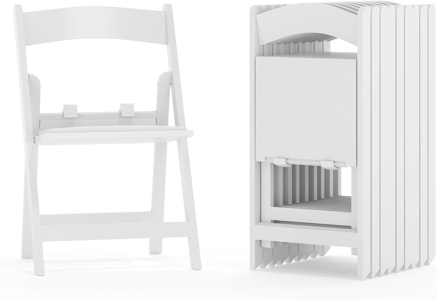 Children sitting on Flash Furniture resin folding chairs at a backyard party