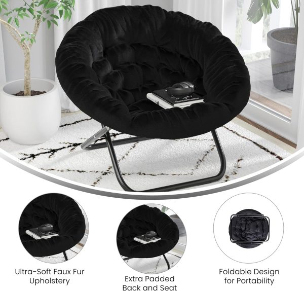 Emma Oliver Black Folding Chair Contemporary Style-4