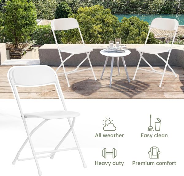 Winlice Folding Chair White Plastic-6