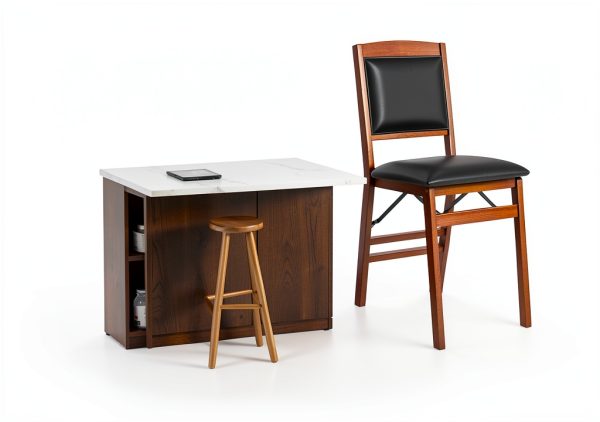 Giantex Folding Dining Chair Walnut Vintage Design-6