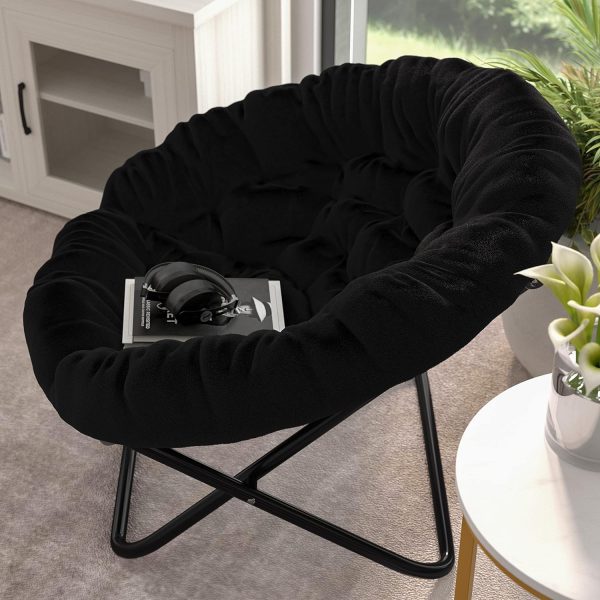 Emma Oliver Black Folding Chair Contemporary Style-3