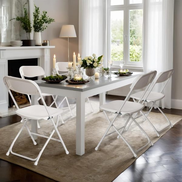 Winlice Folding Chair White Plastic-3