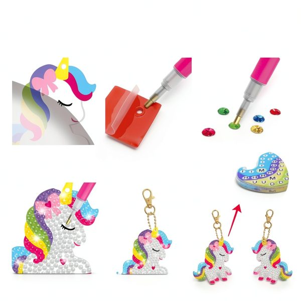 BANBBUR Diamond Art Keychain Kit 5 Pack Colorful Double Sided Kids-4