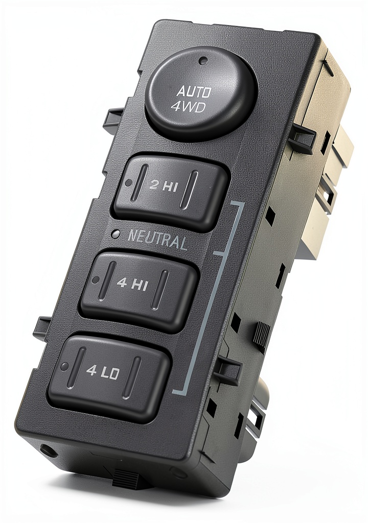 Obaee 4WD switch installed in a Chevrolet Silverado dashboard