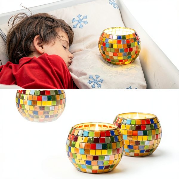Mosaic Candle Holder Kit ONE TO FOUR DIY Craft Glass Mosaic Design-5