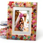 LEJITEKK Pink DIY Photo Frame Kit – Wooden Mosaic 4x6 5x7-0