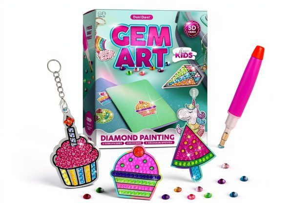 Dan&Darci Gem Diamond Painting Kit 3000+ Multicolor Gems for Kids-6