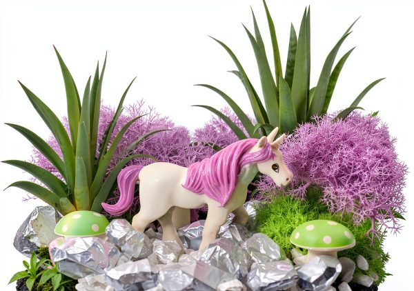 Dan&Darci Light-Up Unicorn Terrarium Kit for Kids 6 Inch Multicolor-6