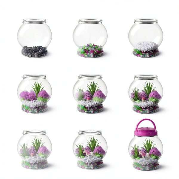 Dan&Darci Light-Up Unicorn Terrarium Kit for Kids 6 Inch Multicolor-4