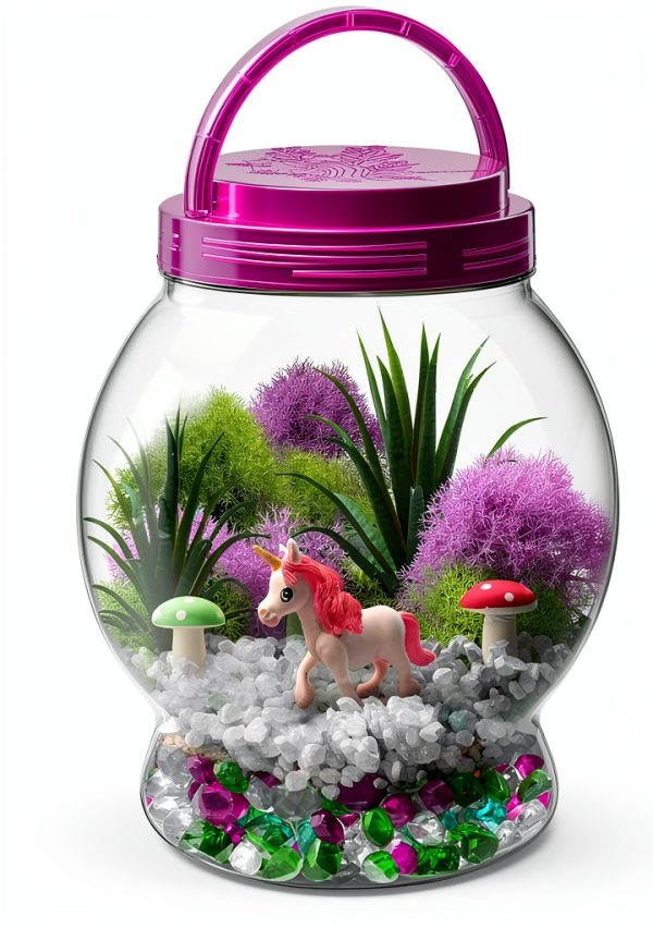 Dan&Darci Light-Up Unicorn Terrarium Kit for Kids 6 Inch Multicolor-7