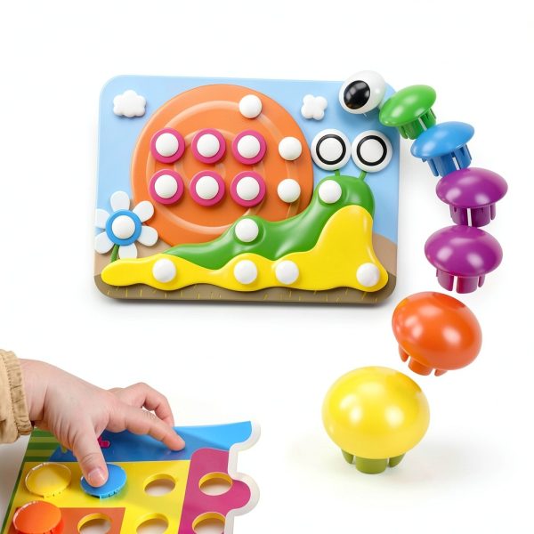 Mosaic Pegboard Kit for Kids by AMOSTING Colorful Button Set-3