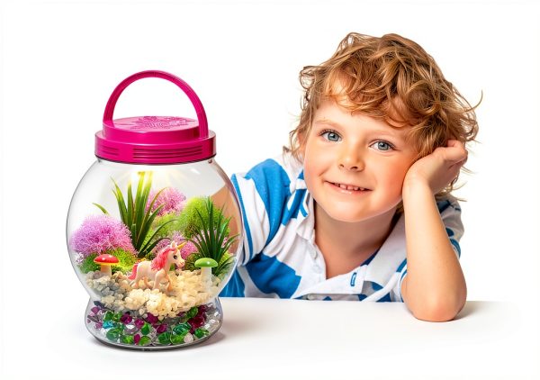 Dan&Darci Light-Up Unicorn Terrarium Kit for Kids 6 Inch Multicolor-5