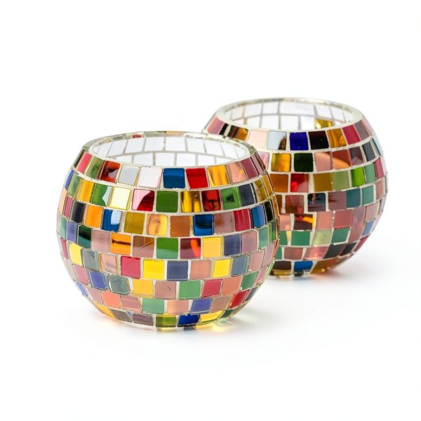 Mosaic Candle Holder Kit ONE TO FOUR DIY Craft Glass Mosaic Design-1