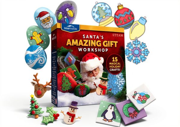 Blue Marble Santa Christmas Craft Kit 15 Crafts Glow in Dark Magnetic-0