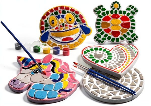 Stepping Stone Craft Kit Dan&Darci Large Multicolored Set 5 Designs-0