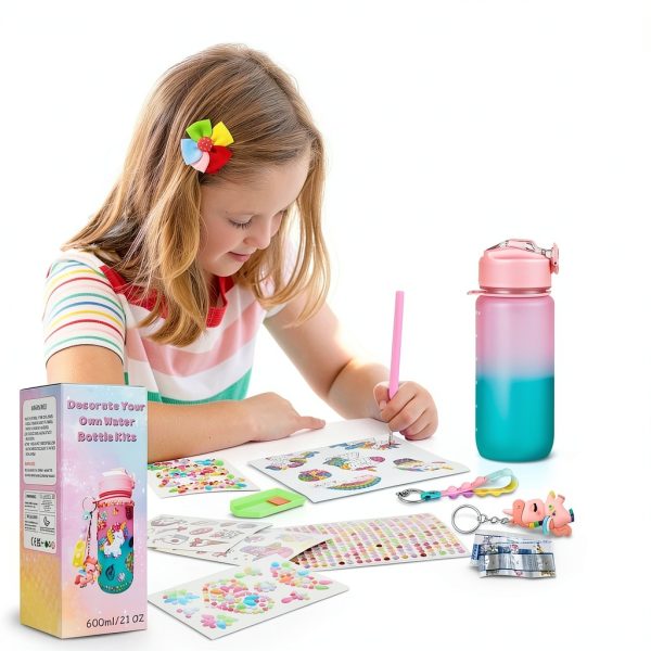 Bemetu Unicorn DIY Water Bottle Kit 600ml Leakproof Kids Bottle-5