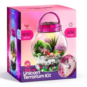 Dan&Darci Light-Up Unicorn Terrarium Kit for Kids 6 Inch Multicolor-0