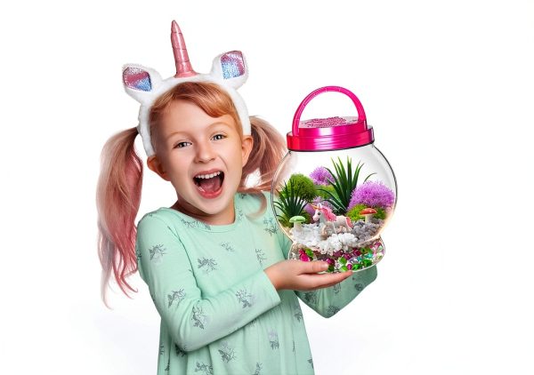 Dan&Darci Light-Up Unicorn Terrarium Kit for Kids 6 Inch Multicolor-3