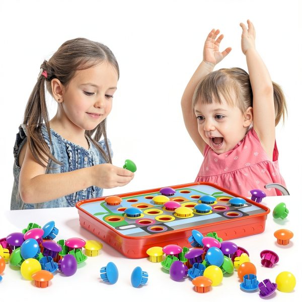 Mosaic Pegboard Kit for Kids by AMOSTING Colorful Button Set-1