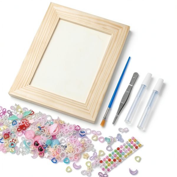 LEJITEKK Pink DIY Photo Frame Kit – Wooden Mosaic 4x6 5x7-3