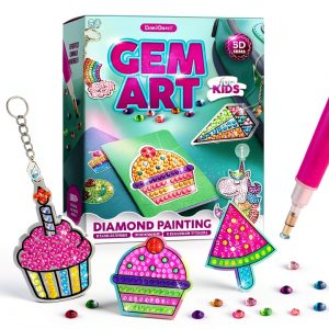Dan&Darci Gem Diamond Painting Kit 3000+ Multicolor Gems for Kids-0