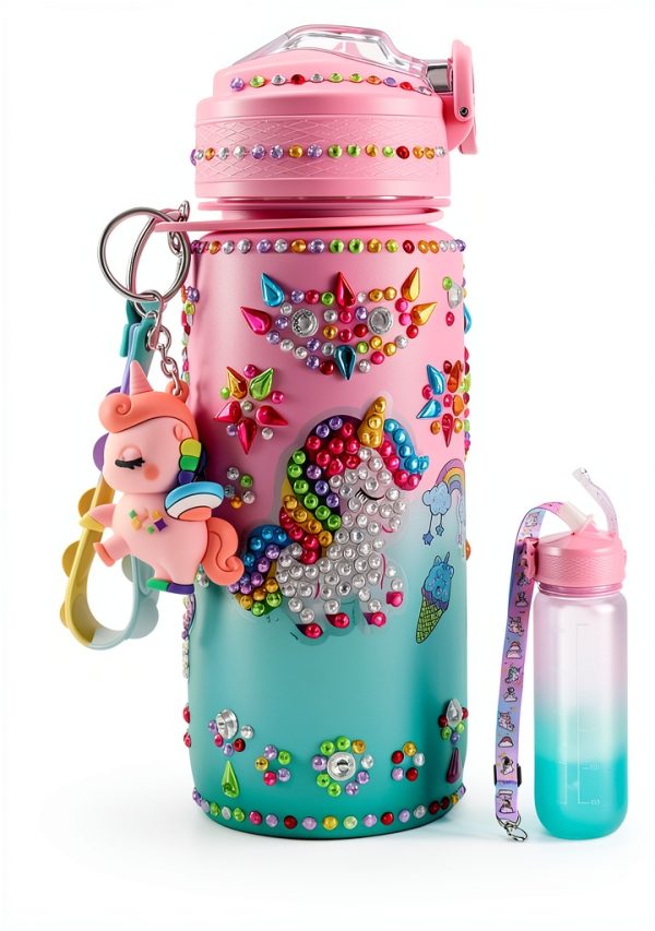 Bemetu Unicorn DIY Water Bottle Kit 600ml Leakproof Kids Bottle-0