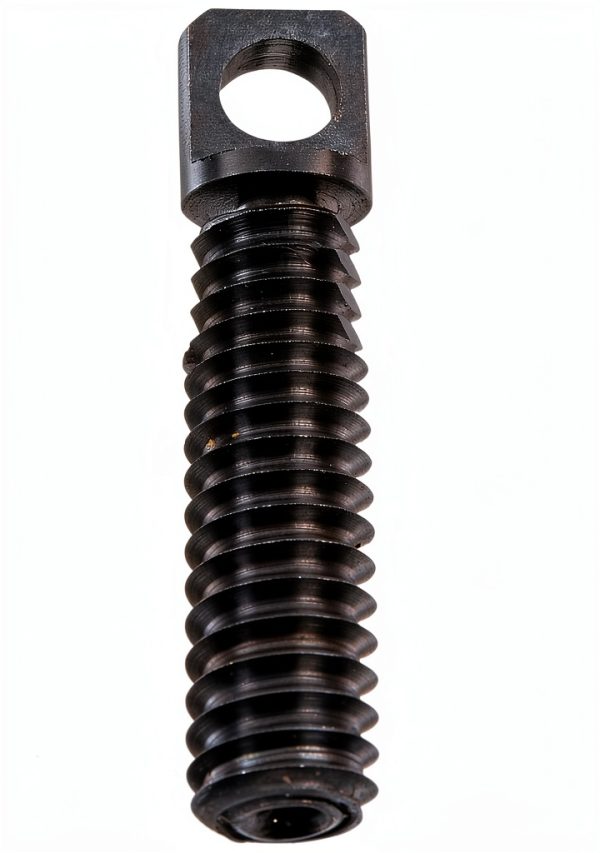 Black Oxide Steel Spring Anchor, 8-32 Thread Size, 7/8" Length, 0.100" Hole Size (Pack of 1)-1