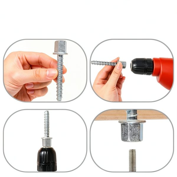 Aifukena Concrete Rod Anchor 3/8" x 1/4" x 1-1/2" Zinc Stud-4