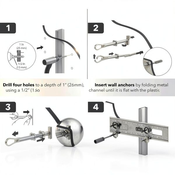 CondoMounts Steel Stud TV Mounting Kit MSK8001 Elephant Anchors Silver-7