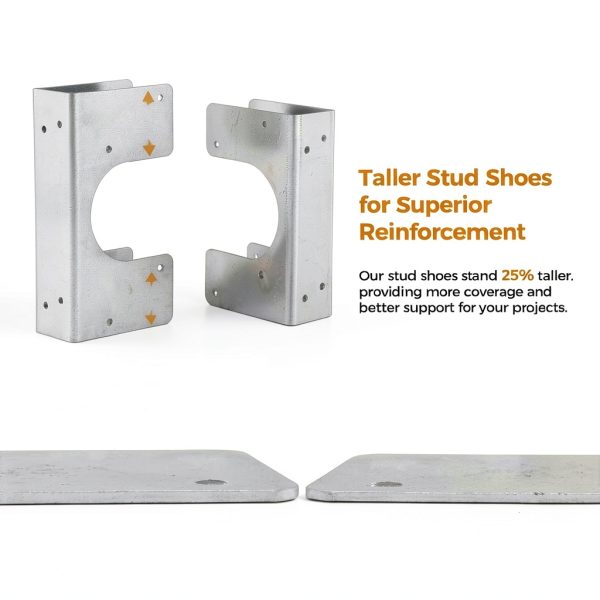 Stud Shoes UPVONT 16‑Gauge Galvanized 6.25" Height for 2× Studs 2 PCS-3